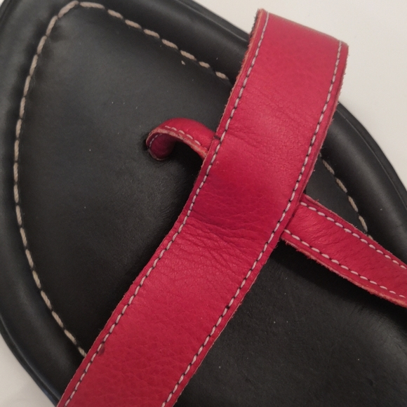 Donald J Pliner Red Leather Sandals, sz 7 - Picture 8 of 8